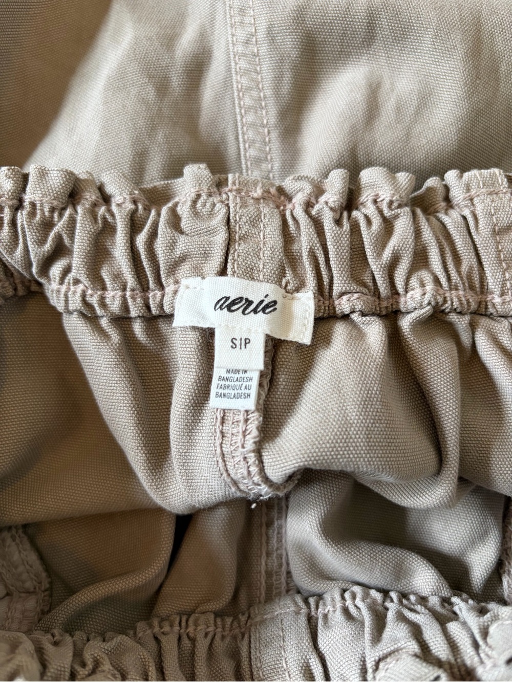 Aerie Jort 7" inseam Cotton canvas color Stone Harbor khaki neutral size Small - Picture 4 of 4